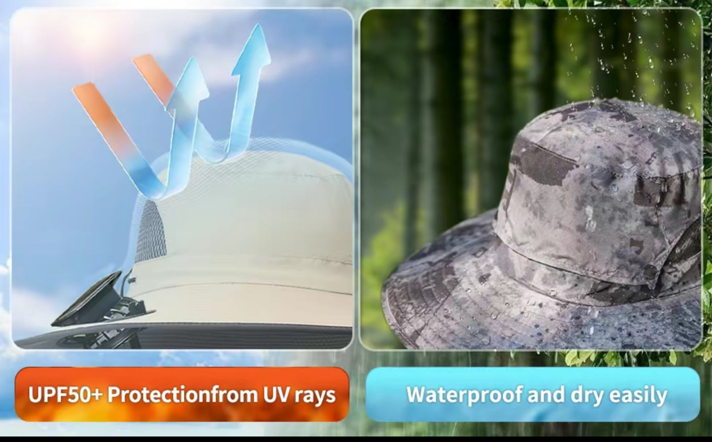 2025 Solar Fan Hat – Breathable, Waterproof, Wide-Brim Sun Hat with Built-in Fan for Outdoor & Fishing Use | Dual Power Options: Solar & Battery | 3-Speed Cooling | Stay Cool & Protected