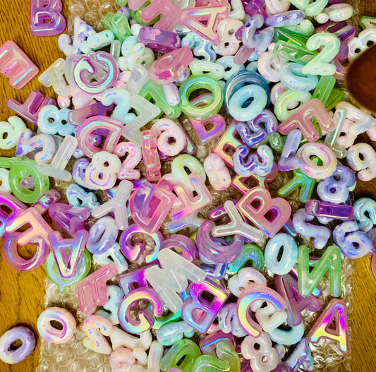 「Jelly Letter&Numbers Beads」Multi Colors of DIY Letter Charm FunBeauty Free Shipping over $30